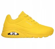 Sneakersy damskie - Sneakersy damskie Skechers Uno Stand On Air buty sportowe żółte skórzane - miniaturka - grafika 1