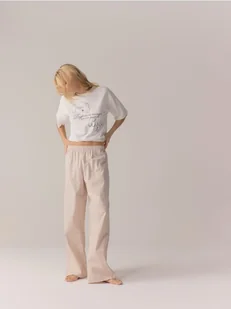 Reserved - Dwuczęściowa piżama z nadrukiem - brązowy - Moda i Uroda OUTLET - miniaturka - grafika 1