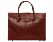 Torebki damskie - WŁOSKA SKÓRZANA TORBA NA LAPTOPA SOLOME ETNA KONIAK - miniaturka - grafika 1