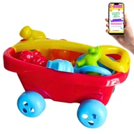 Zabawki do piasku - ZESTAW DO PIASKOWNICY DO OGRODU WÓZEK TACZKA Z RĄCZKĄ + FOREMKI PREZENT DLA DZIECI + EBOOK - miniaturka - grafika 1