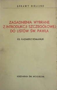 Zagadnienia wybrane z introdukcji szczegółowej do listów Św Pawła - Religia i religioznawstwo - miniaturka - grafika 1