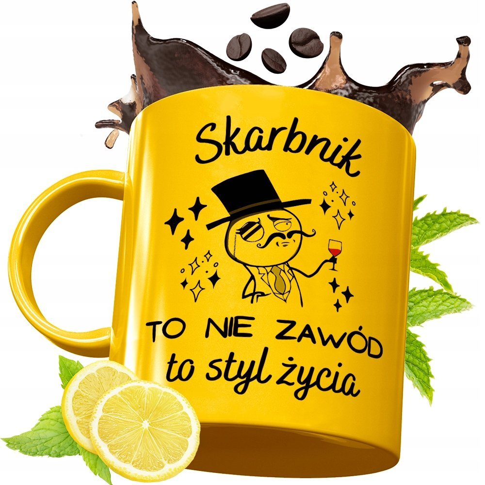 Złoty Kubek Premium Dla Skarbnika Prezent z Nadrukiem ze Zdjęciem + Opakowanie na prezent (wzór 02)