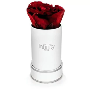 Naturalna Czerwona Wieczna Róża Biały Mini Flower Box Infinity Rose - Sztuczne kwiaty - miniaturka - grafika 1
