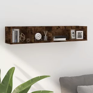 vidaXL Półka ścienna na płyty CD, przydymiony dąb, 100x18x18 cm - Półki do salonu - miniaturka - grafika 1