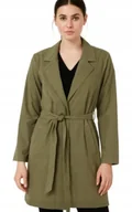 Płaszcze damskie - Jdy Płaszcz Klasyczny Z Paskiem Khaki Z Podszewką S K1A - miniaturka - grafika 1