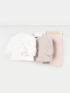 Komplety dla niemowląt - Mayoral Komplet bluza, bluzka i legginsy 2702 Kolorowy Regular Fit - miniaturka - grafika 1
