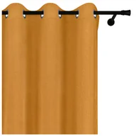 Zasłony - Voppi Zasłona welurowa żółta na przelotkach 140 x 260 cm piękna zasłona dekoracyjna do salonu lub sypialni - miniaturka - grafika 1