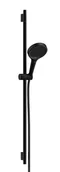 Zestawy prysznicowe - Hansgrohe Rainfinity - Zestaw głowicy prysznicowej, drążka i węża, 3 strumienie, czarny mat 28743670 - miniaturka - grafika 1