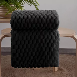Koc 70 x 160 Flanelowy Design Cindy6 Czarny - Koce - miniaturka - grafika 3