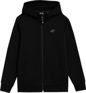 Bluzy dla chłopców - Chłopięca bluza 4F JSS23TSWSM219 - czarna 128 - miniaturka - grafika 1