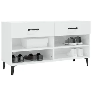 Szafka na buty, wysoki połysk, biała, 102x35x55 cm - Szafki na buty - miniaturka - grafika 5