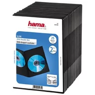 Pudełka i akcesoria na płyty CD - Hama Slim DVD Double Jewel Case pack of 25 black 51185 51185 - miniaturka - grafika 1