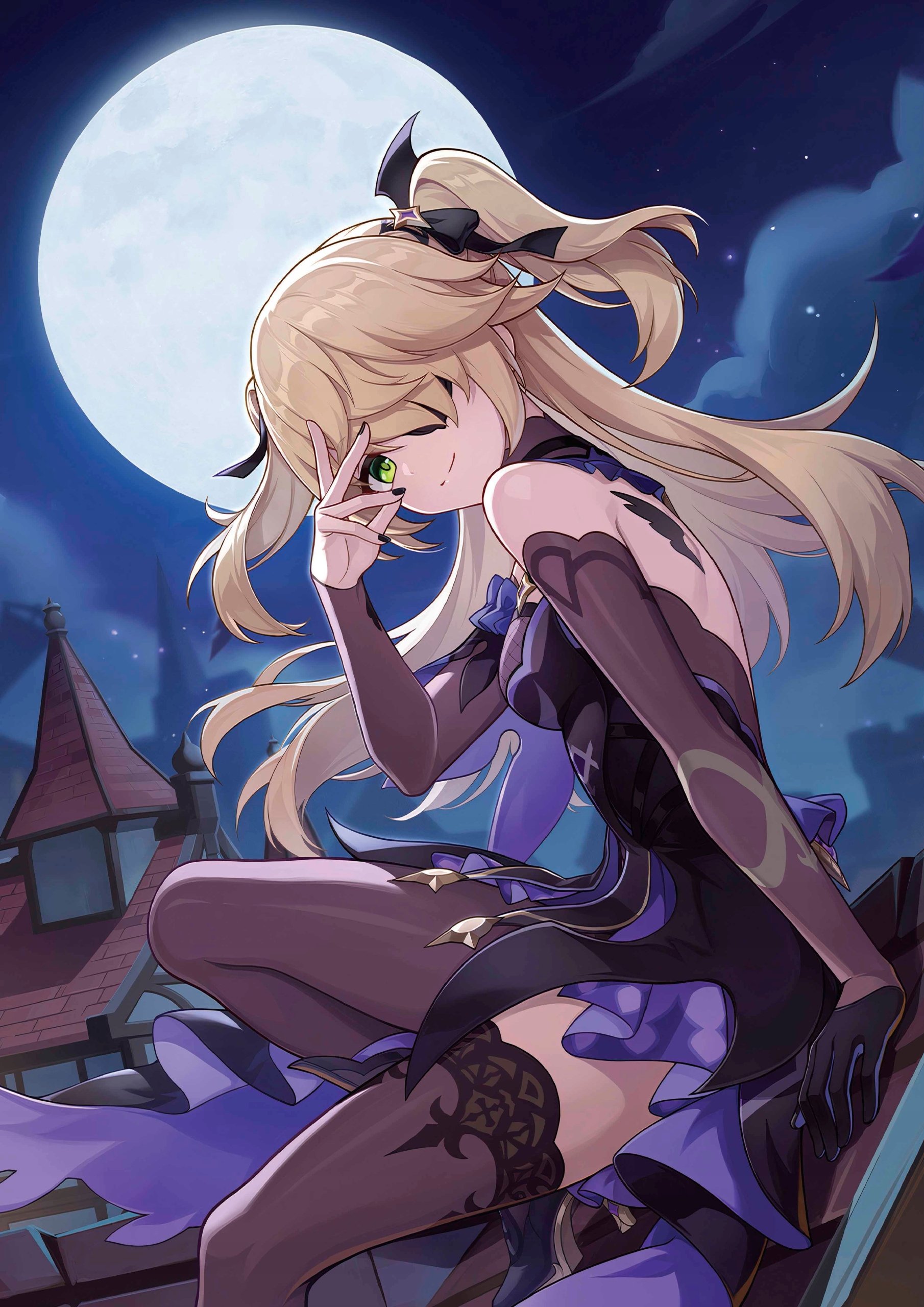 Plakat A3 Genshin Impact Anime Gra Fischl von Luftschloss Narfidort