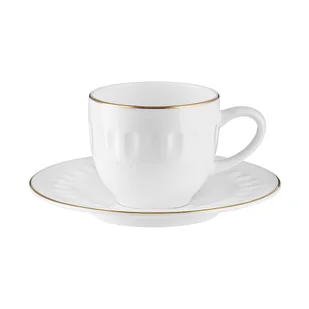 Filiżanka do espresso porcelanowa 100 ml ze spodkiem MESYNA GOLD - Filiżanki - miniaturka - grafika 1