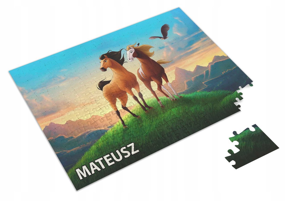 Puzzle Mustang z Dzikiej Doliny A3 252 el z Nadrukiem Twoje IMIĘ + Pudełko