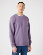 Bluzy męskie - WRANGLER SIGN OFF CREW MĘSKA BLUZA KLASYCZNA LOGO NAVY W661HA114 112320286 - Wrangler - miniaturka - grafika 1
