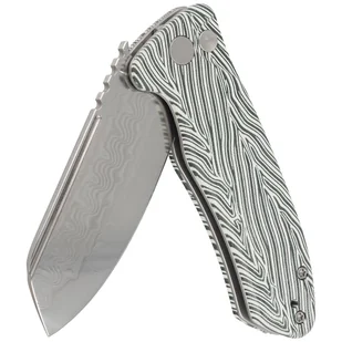 Nóż składany Kubey Knife Creon White/Green G10, Damascus (KU336A) - Noże - miniaturka - grafika 4