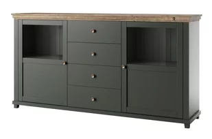 Komoda Evora 25 2D4S Zielony / Dąb Lefkas - Komody - miniaturka - grafika 1