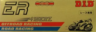DID łańcuch 415 ERZ, 116 ogniw (standardowe złoto), otwarty z zamkiem zatrzaskowym - Części motocyklowe DID łańcuch 415 ERZ, 116 ogniw (standardowe złoto), otwarty z zamkiem zatrzaskowym - Części motocyklowe - miniaturka - grafika 1