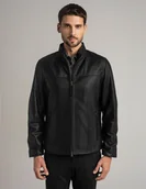 Kurtki męskie - kurtka skórzana salandra czarna - miniaturka - grafika 1