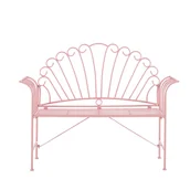 Fotele i krzesła ogrodowe - Beliani Ławka ogrodowa metalowa różowa CAVINIA - miniaturka - grafika 1