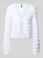 Swetry damskie - Kardigan o kroju regular fit z detalami z koronki model ‘ANINE’ - miniaturka - grafika 1