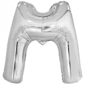 Balony i akcesoria - Balon foliowy litera M srebrna 69,5x86cm - miniaturka - grafika 1