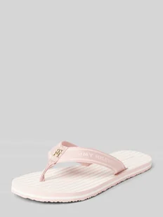 Japonki z paskiem z taśmy i logo TH - Klapki i japonki damskie - miniaturka - grafika 1