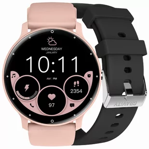 Gravity GT1-5 PRO PK/PK/BK Różowy - Smartwatch - miniaturka - grafika 1