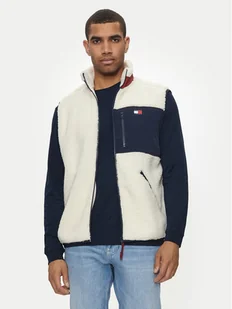 Tommy Jeans Kamizelka Teddy DM0DM18900 Écru Relaxed Fit - Kamizelki męskie - miniaturka - grafika 1
