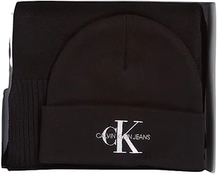 Calvin Klein Damskie prezenty logo czapka/szalik pakiety prezentów, czarny, jeden rozmiar, Czarny, Rozmiar uniwersalny - Czapki damskie - miniaturka - grafika 1