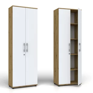 Regał  Szafa G 60 2d Dąb ARTISAN / biale drzwi z zamkiem - Regały - miniaturka - grafika 3