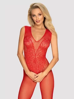 Bielizna erotyczna damska - Bodystocking Obsessive N112 XL/XXL Czerwony (5901688233030) - grafika 1