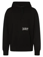 Bluzy męskie - Calvin Klein Jeans Męska bluza z kapturem Mężczyźni Bawełna czarny nadruk, S - miniaturka - grafika 1