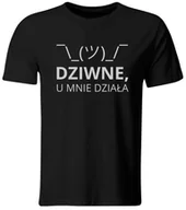 Koszulki męskie - GiTees, Koszulka Dziwne, u mnie działa. Śmieszny prezent dla Informatyka lub Programisty, rozmiar XXL - miniaturka - grafika 1