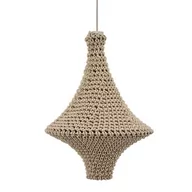 Lampy sufitowe - Dekoracyjna lampa wisząca Alda 5117 Shilo do jadalni siatka beżowy - miniaturka - grafika 1