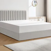 Meble do sypialni - Łóżko ze skrzynią 140 x 190 cm – Tkanina – Jasnoszary + Materac - SARANELI - miniaturka - grafika 1