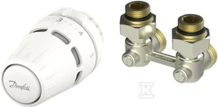 Zestaw termostatyczny Danfoss z głowicą Regus RA nakrętka + RLV-KB 1/2" kątowy - Akcesoria grzewcze - miniaturka - grafika 1