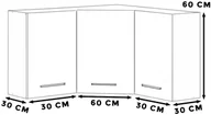 Szafki kuchenne - Szafka Kuchenna Wisząca Narożna Modułowa 90cm Blande Biała Zieleń - miniaturka - grafika 1