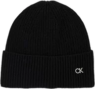 Czapki damskie - Calvin Klein Damska czapka z dzianiny RE-Lock Mix Beanie Ck Black, OS, Ck czarny, Rozmiar uniwersalny - miniaturka - grafika 1