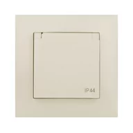 Wyłączniki światła i elektryczne - LEDart ELEKTRO - PLAST pojedyncze z klapką 2P + Z CARLA kremowy ELEKTRO - PLAST - miniaturka - grafika 1