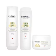Szampony do włosów - Goldwell DUALSENSES RICH REPAIR Szampon 250 ml + Odżywka 200 ml + Kuracja 200 ml 0000052703 - miniaturka - grafika 1