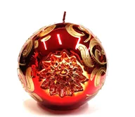 Świece - ŚWIECA BOMBKA REFLECTOR KULA 200 mm CZERWONY+ZŁOTY - miniaturka - grafika 1