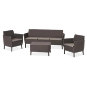 Meble ogrodowe - Zestaw mebli ogrodowych 4 elementy Keter Salemo, brązowo-szarobeżowy - miniaturka - grafika 1