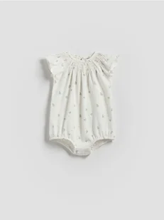 Reserved - Wzorzyste body z falbankami - biały - Body dla niemowląt - miniaturka - grafika 1