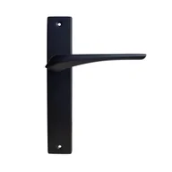 Klamki - Domino Klamka do drzwi wewnętrznych z długim szyldem pełnym Adel czarna - miniaturka - grafika 1