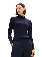 Koszulki i topy damskie - TOM TAILOR Damska koszulka z długim rękawem, 10668 - Sky Captain Blue, XXL - miniaturka - grafika 1