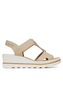 Sandały damskie - Rieker Sandały 67498-62 Beżowy - miniaturka - grafika 1