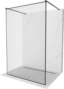 Mexen Kioto ścianka prysznicowa wolnostojąca Walk-in 150 x 200 cm, transparent/czarny wzór 8 mm, czarna - 800-150-002-70-70 - Ścianki i drzwi prysznicowe - miniaturka - grafika 1
