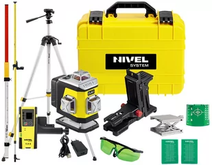 Laser Krzyżowy Nivel System Cl4G - Multilaser Z Wiązką Zieloną (4 Płaszczyznowy) Bluetooth + Statyw Sjj M1 Ex + Łata Ls 24 + Odbiornik Cls 4 - Poziomice laserowe - miniaturka - grafika 1